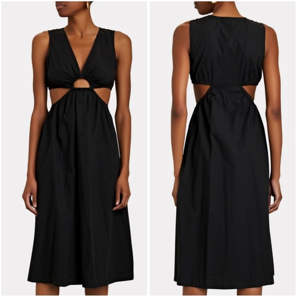 NWT Rails Cutout Rizo Midi Sun Dress Black XL Sundress - Picture 3 of 11